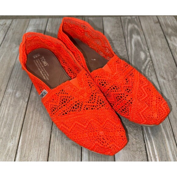 TOMS Women's Classics Crochet Neon Corral Casual Shoes W 8.5 Slip-on‎ Flats - Picture 1 of 7